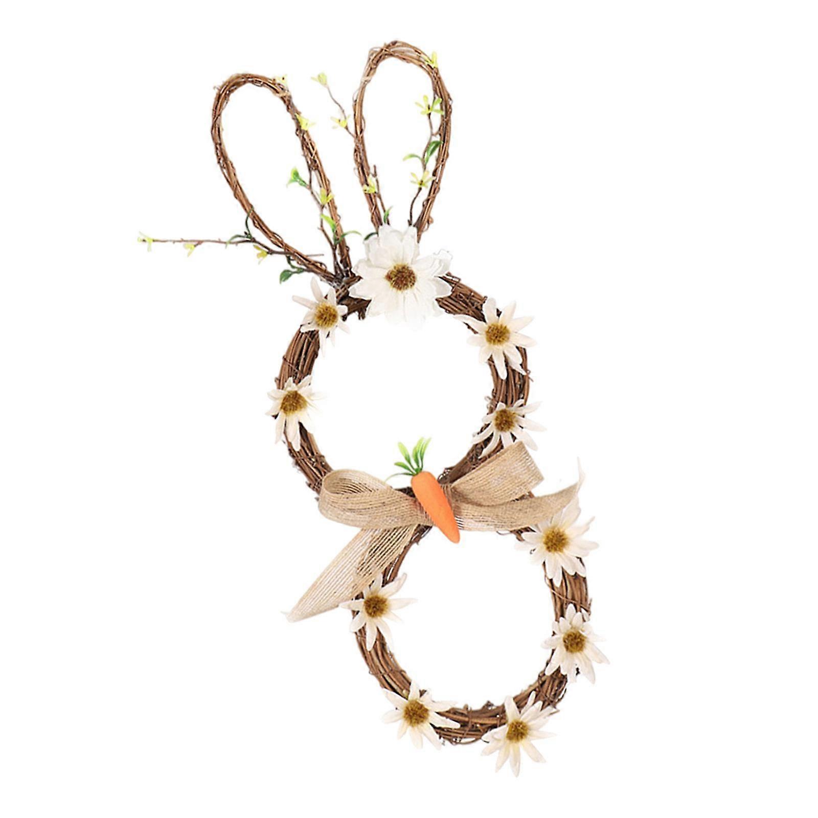 Easter Wreath Decor for Front Garland with Ears Wedding