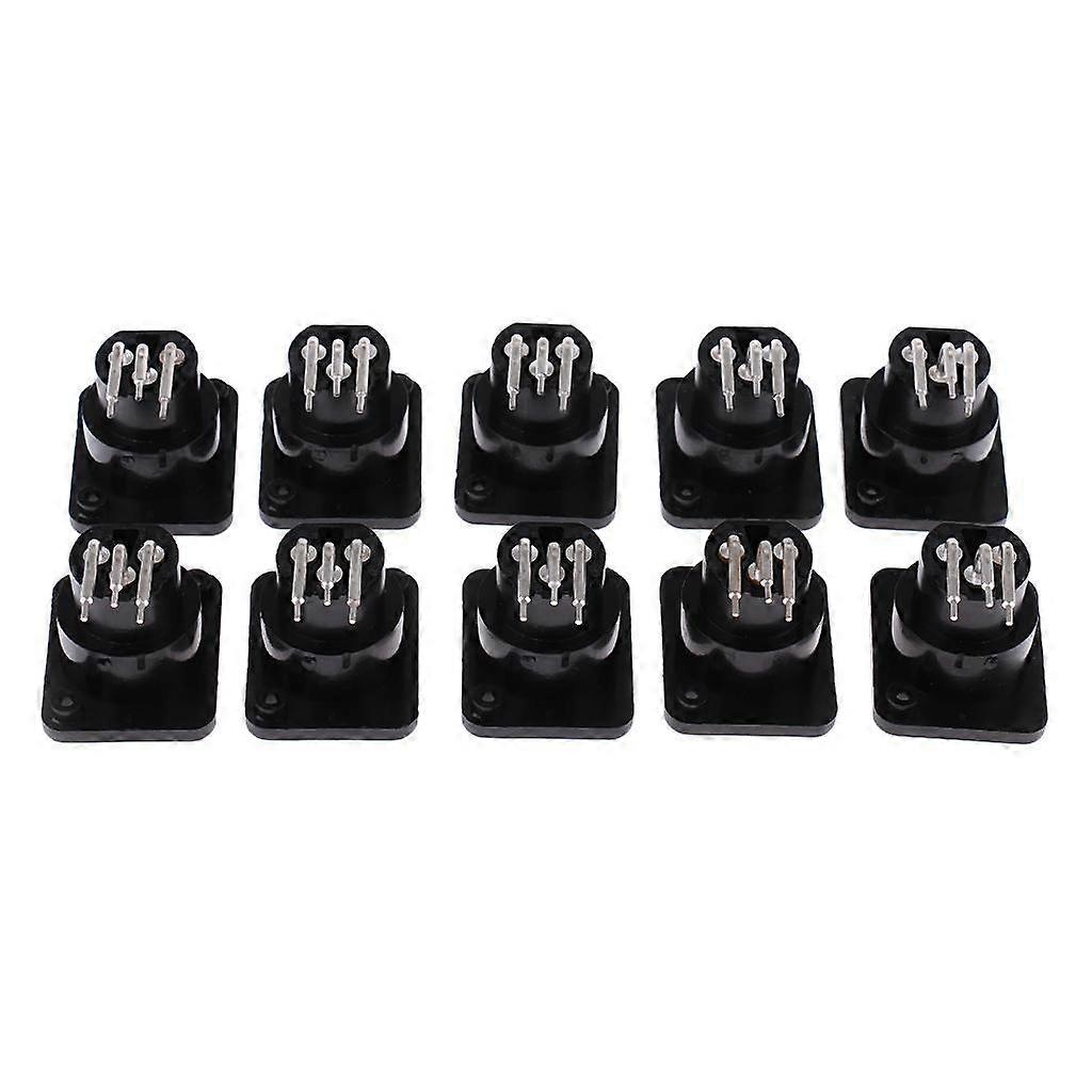 10pc XLR Socket 3p Female Panel Mount Chassis Socket Connector Adapter