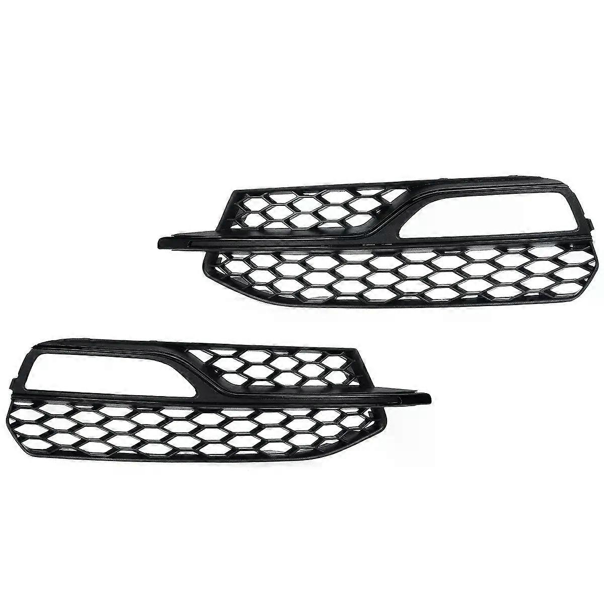 Pair Car Front Bumper Fog Light Grille Cover Suitable for A3 S-Line S3 2014 2015 2016 Honeycomb Mesh Fog Lamp Cover Racing Grill