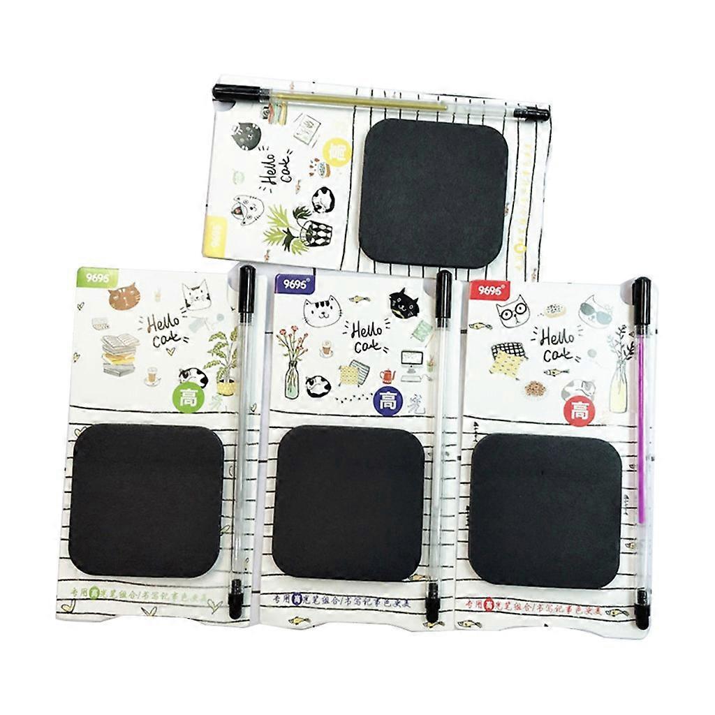 50 Sheets Black Sticky Notes with Fluorescent Pen Set for Creative Office Stationery Self-Adhesive