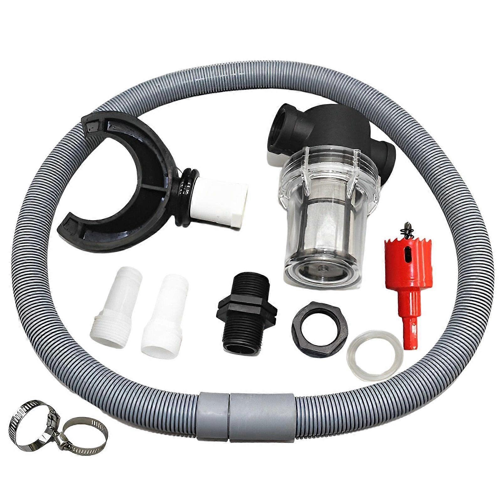 Rain Collector Downpipe Kit With Strainer, Rain Butt Connection, Mounting Accessories, Rainwater Recycling, 1 Set