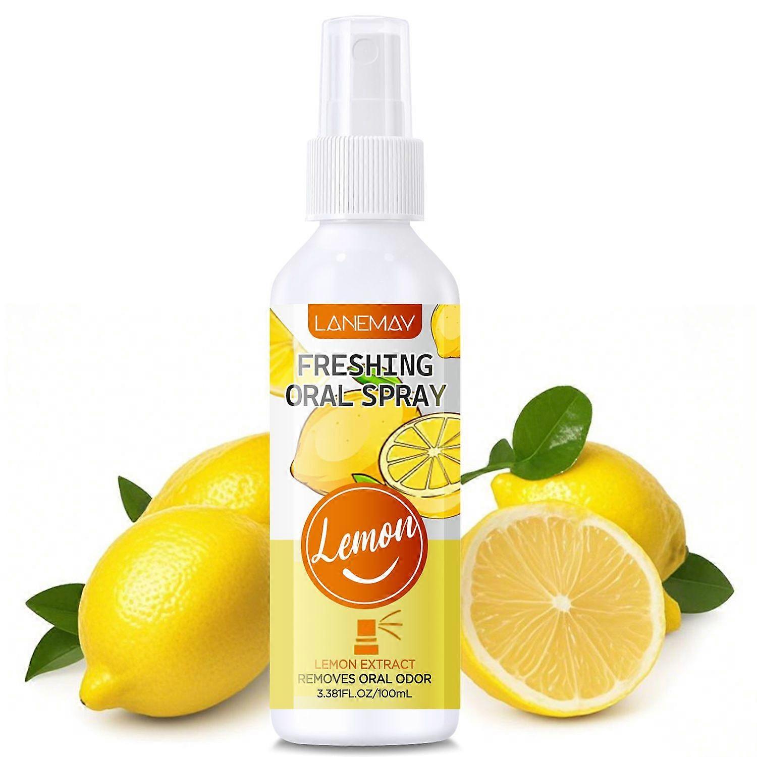 Lemon Mouth Spray, Fresh Breath Spray, Fruit Flavored Oral Sprays, Fruity Breath Refreshing Spray, Fights Mouth Odors, Small Portable