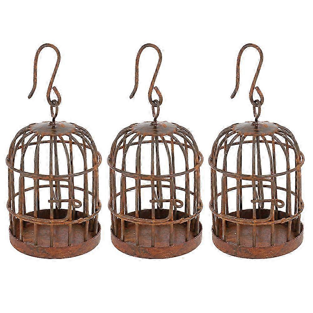 3pcs Mini Bird Cage Ornament Small House Decor 3X4CM