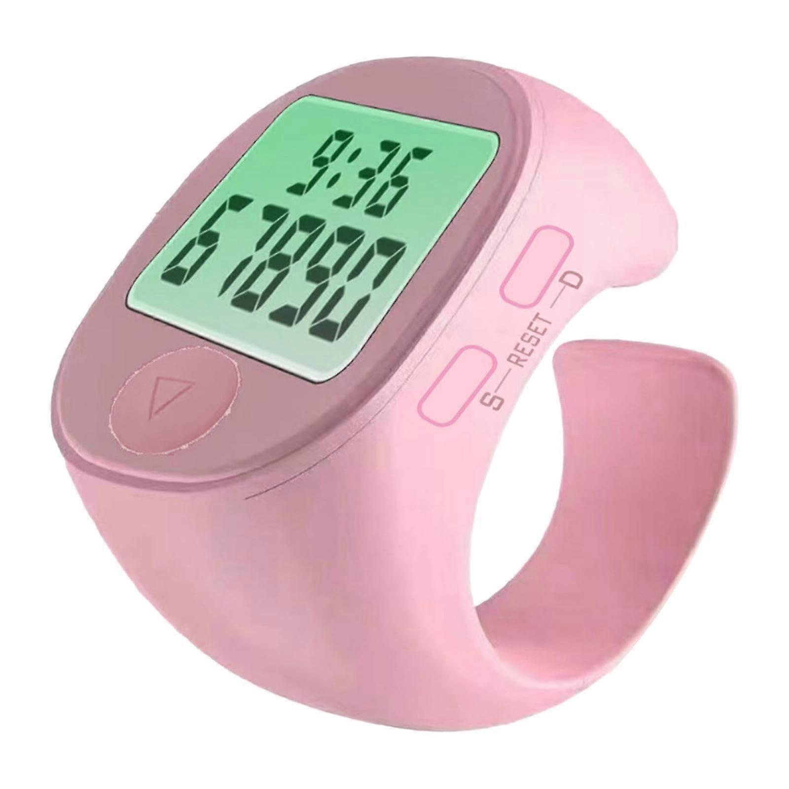 Electronic Finger Counter Digital Hand Counter For Swimming Portable Lightweight Pink Plastic Silent Operation