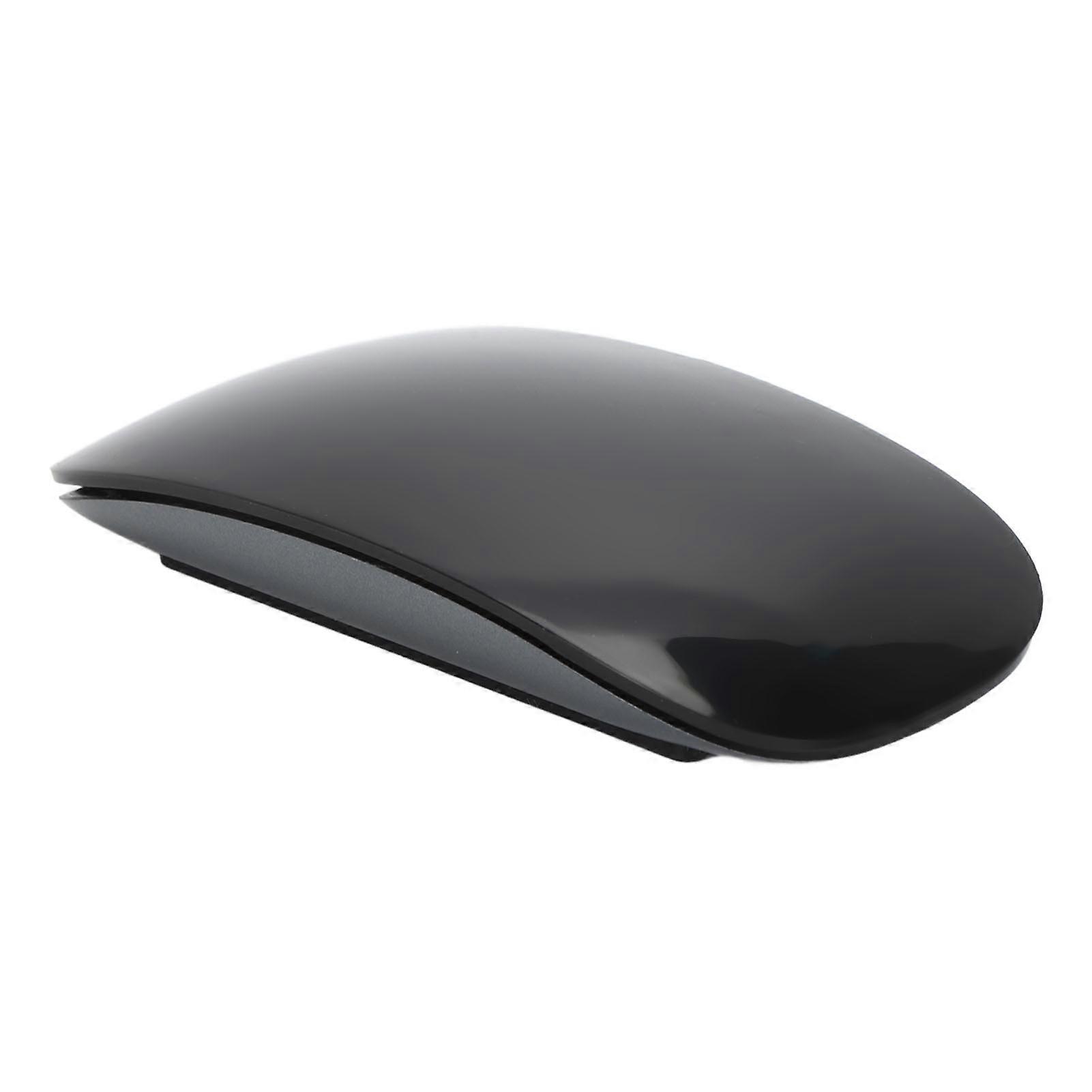 Wireless Bluetooth Mouse Ergonomic Curved Optical Touch USB C Rechargeable Slim Silent Travel Computer Mouse for PC Laptop Black