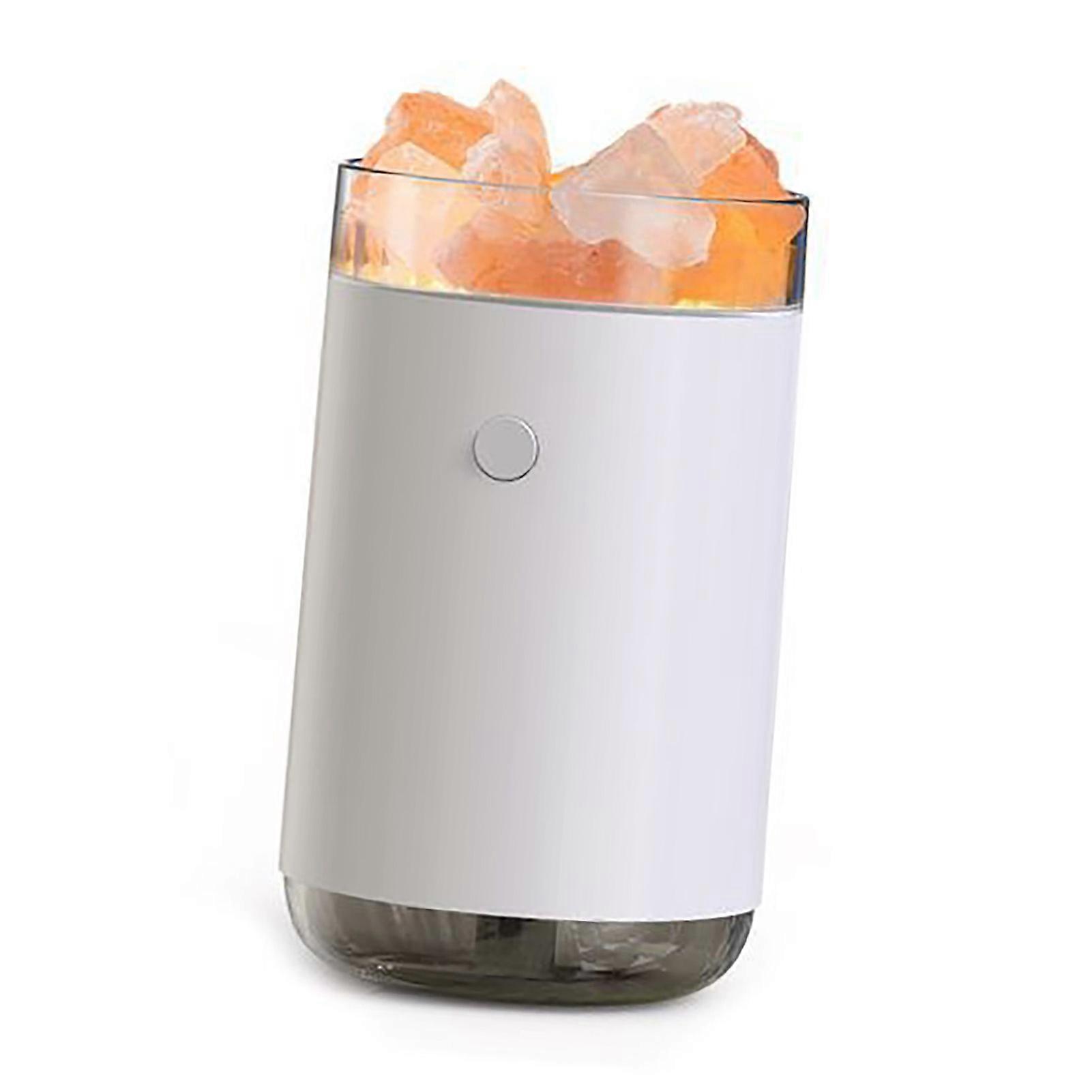 Salt Diffuser Humidifier USB Aroma Diffuser Desktop Humidifier with Colorful Light Effect White 