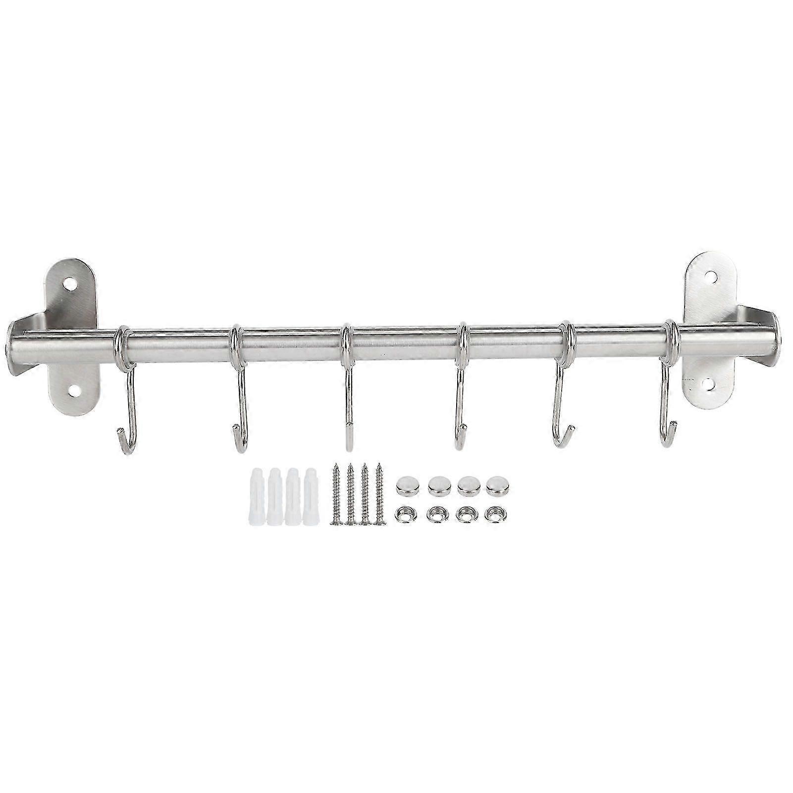 Wall Mounted Storage Shelves for Pot Lids and Utensils Hanger Hook Kitchen Organizing Accessories with Dual Rods