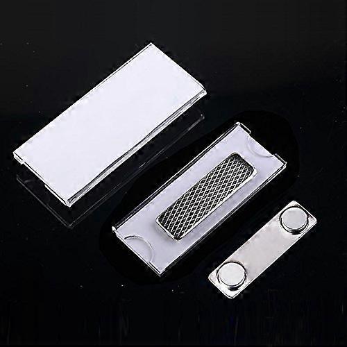 24 Pack Name Tags/ID Badge Magnets Strong Magnetic Name Badge Holders with Steel Back Plate Fastener
