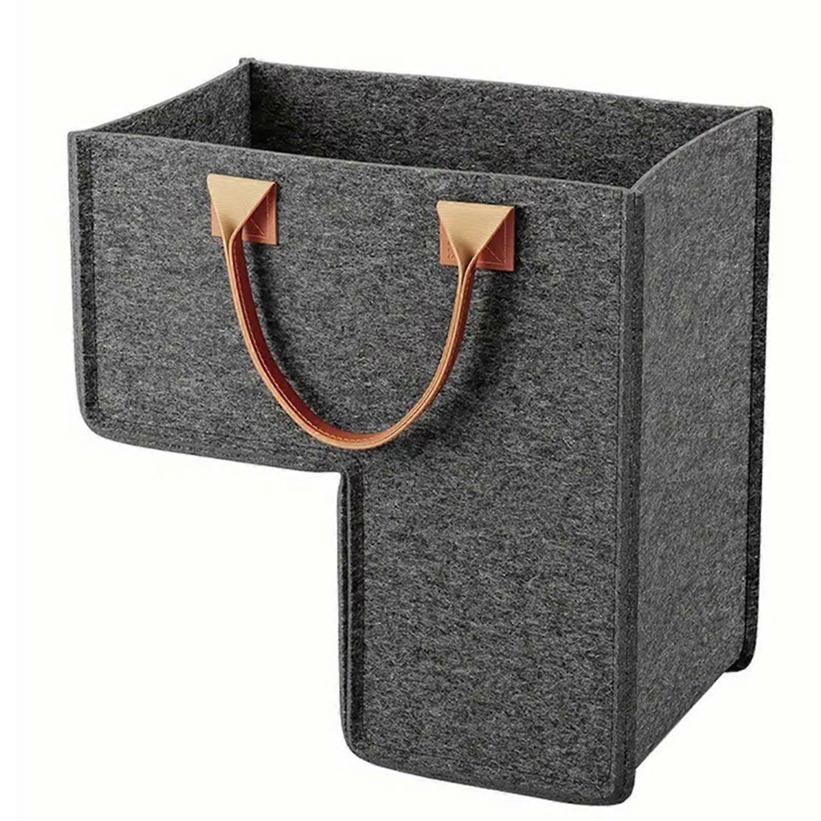 Stair basket organizer – Lshaped storage with handle reduces clutter