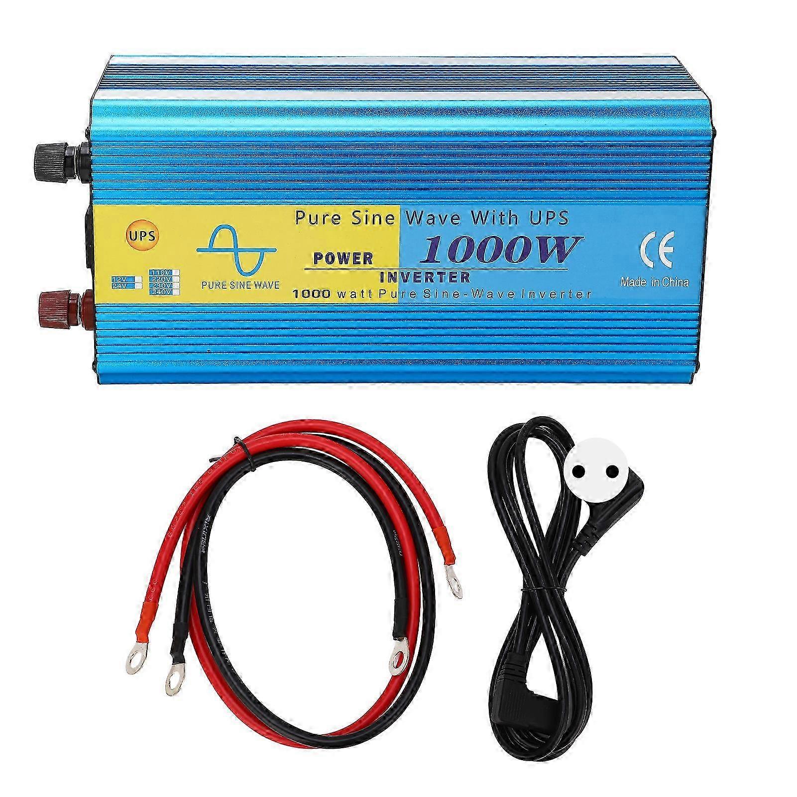 1000W Power Inverter Dc24v To Ac Led Display 5v 2.1a Usb Port Pure Sine Wave Car Inverter For Home Car Rv Eu Plug Ac230v