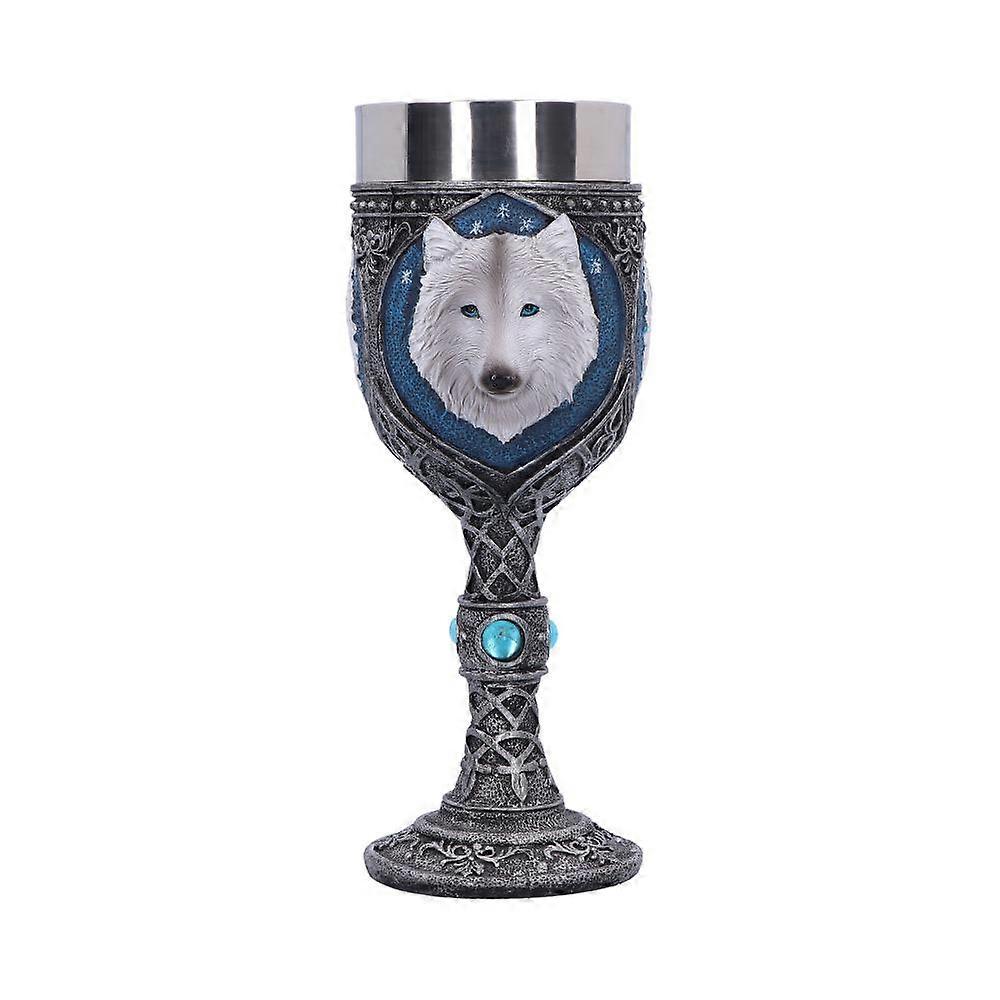 White Winter Ghost Wolf Wine Glass Goblet