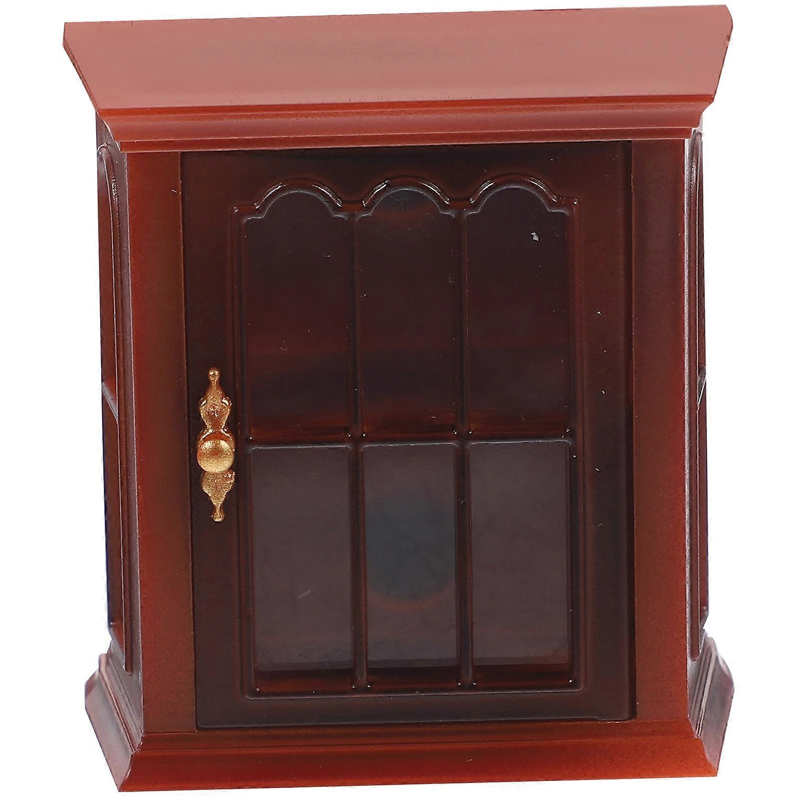 Miniature Cabinet Model Mini Plastic Cabinet Furniture Toy Wine Cabinet Photo Prop Storage Decorative Accessory 4.7X4.5X2.2CM 1Set