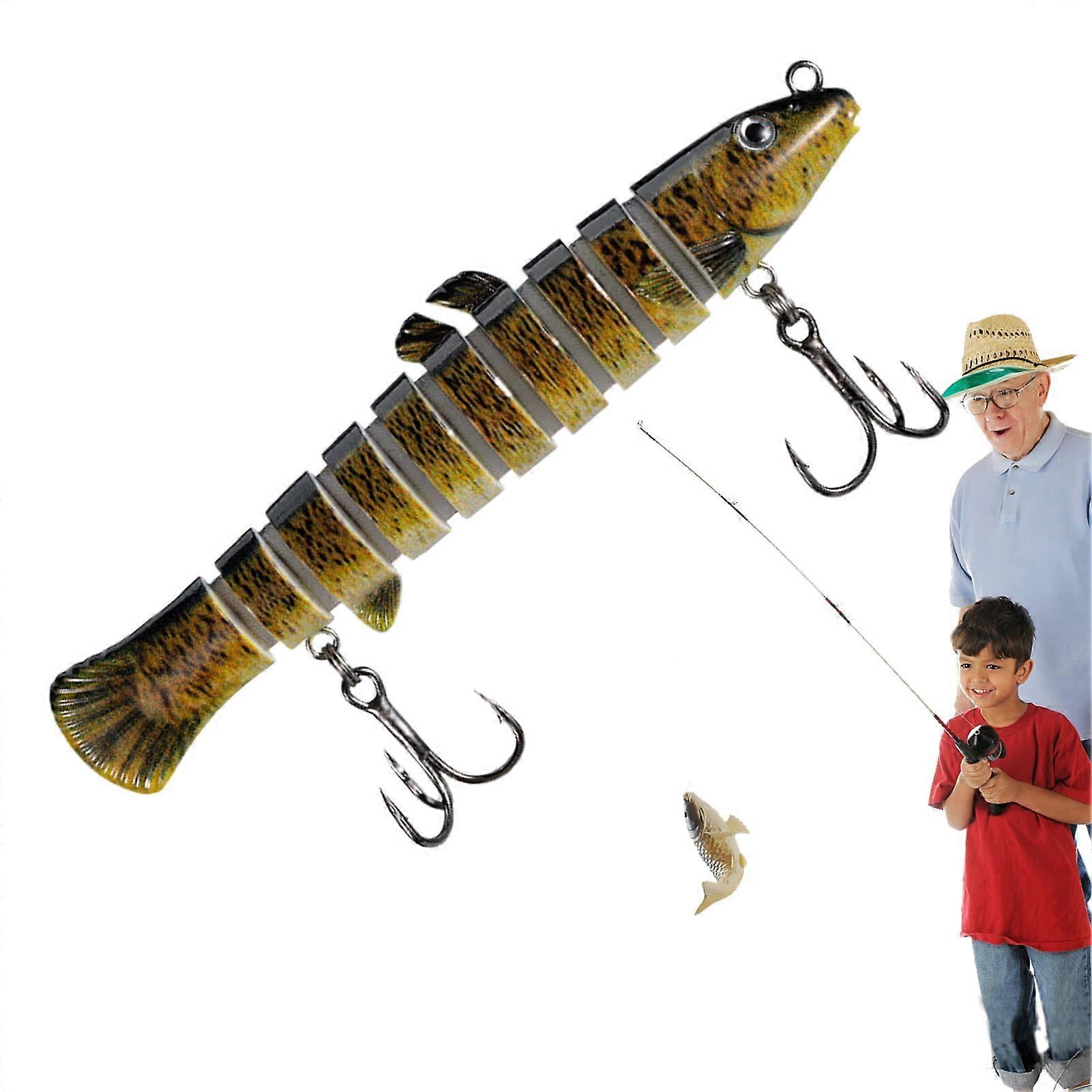 Soft Bass Fishing Lures, Glow in the Dark Loach Bait, Multi-Jointed Soft Plastic Lures with Hooks for Freshwater and Saltwater 10g