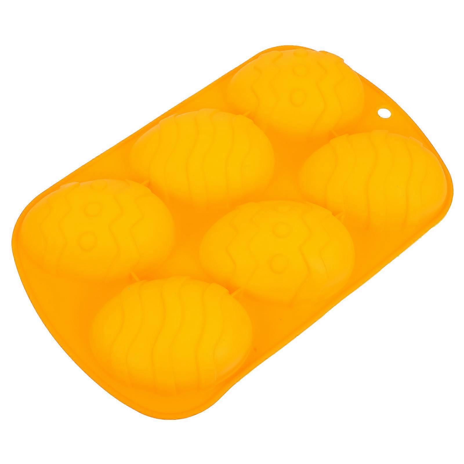 Cake Molds For Baking Diy Egg Shaped Pastry Making Easter Celebration 26 5X16 5CM Orange Non Tearable Silicone 1Pack