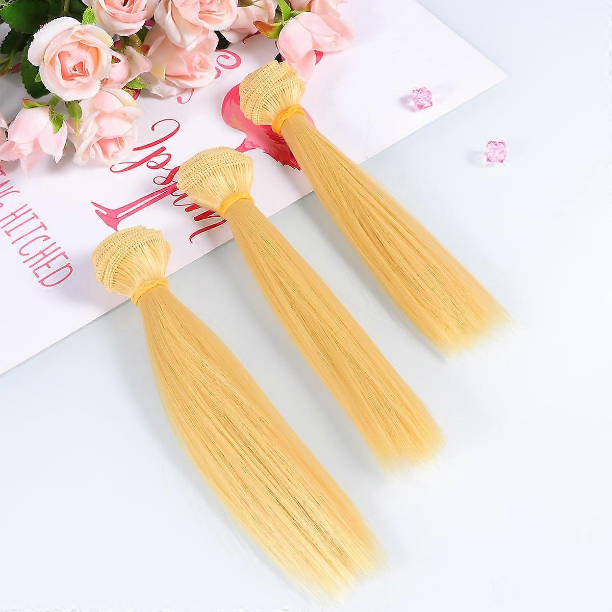 Straight Hair Wefts For Diy Heat Resistant Doll Wigs 5Set