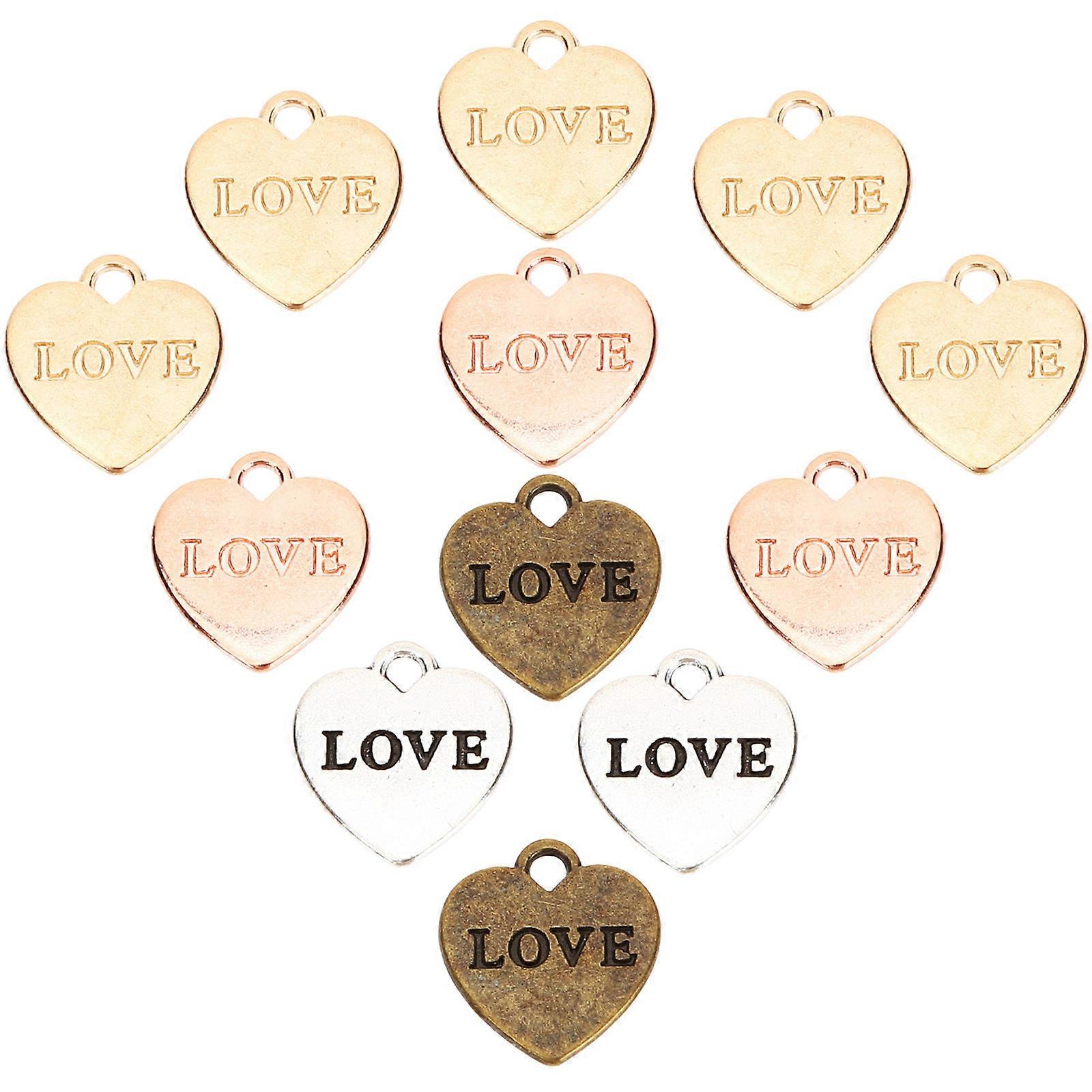 DIY Craft Charms Heart Shaped Pendants Earrings Component Sisters 120Pcs