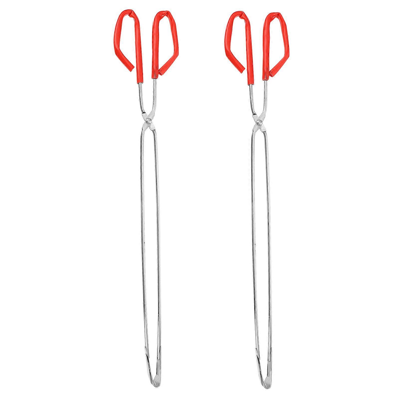 Garbage Pick-Up Clip Long Handle Design Red Color 57.5X10.5X4CM 2Pcs