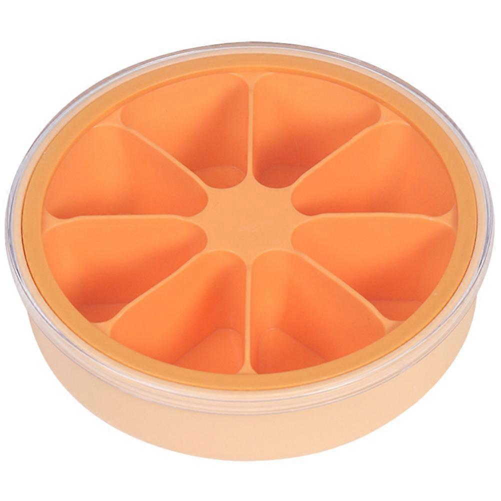 Household Ice Mold Ice Cube Tray With Lid Non-Stick Orange 15.5x15.5cm 1Set