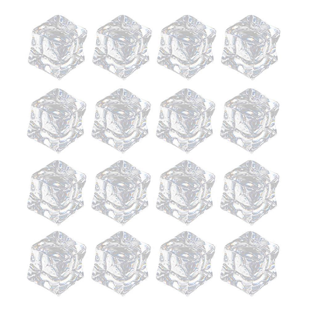 Clear Fake Ice Cubes Acrylic Decorative Photography Props 50Set