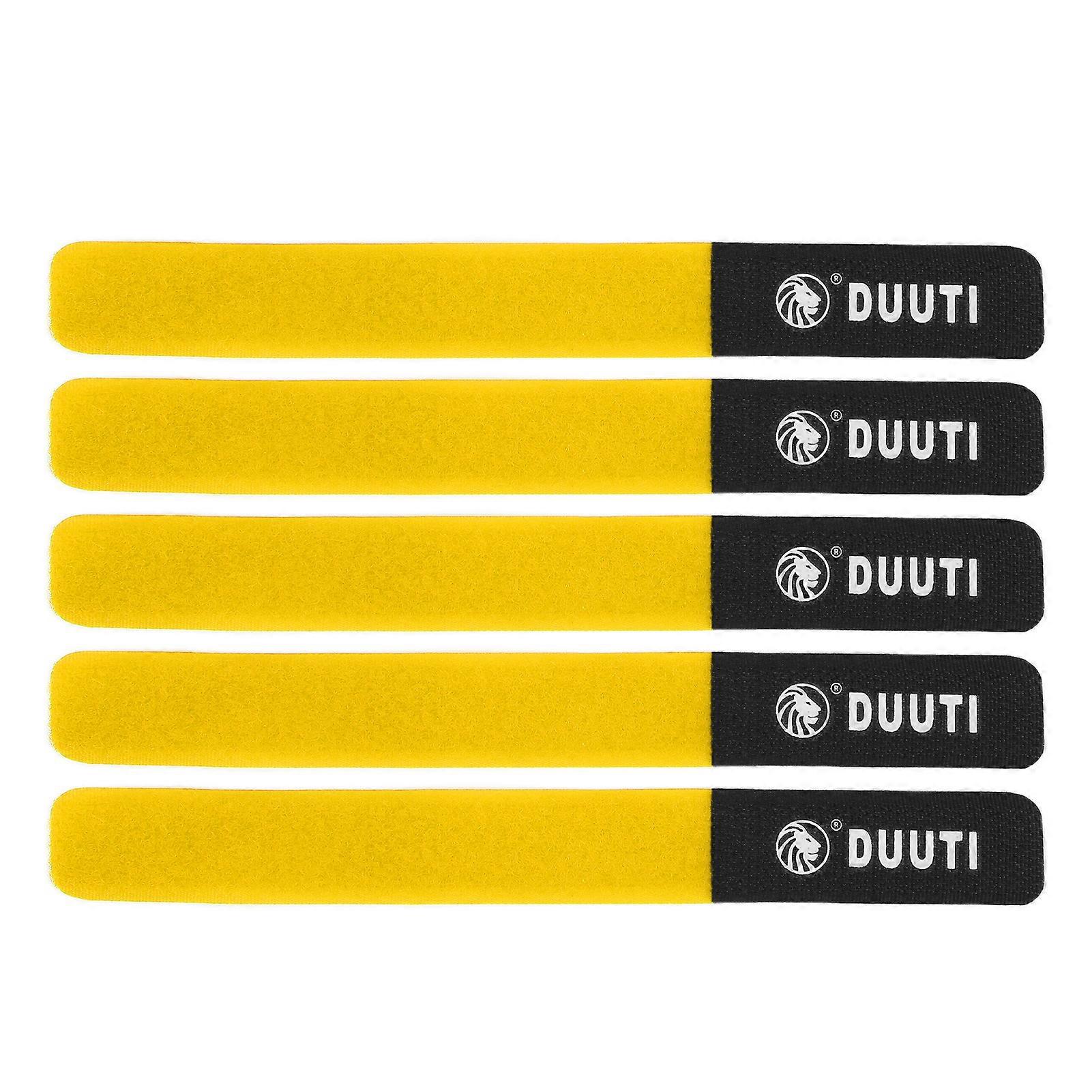 DUUTI Lot de 5 sangles de fixation pour pompe à vélo, réglables et réutilisables, pour fixation et rangement, jaune