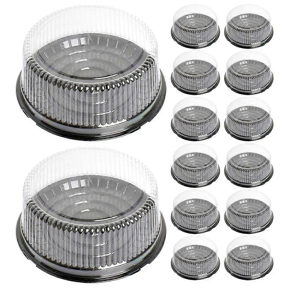 Cake Transport Box Plastic Storage Container For Bakery Supplies Round Shape Transparent Color 20Set