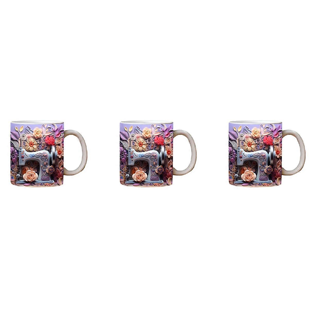  3D Sewing Painted Mug 3D Space Mug Home Decor, B