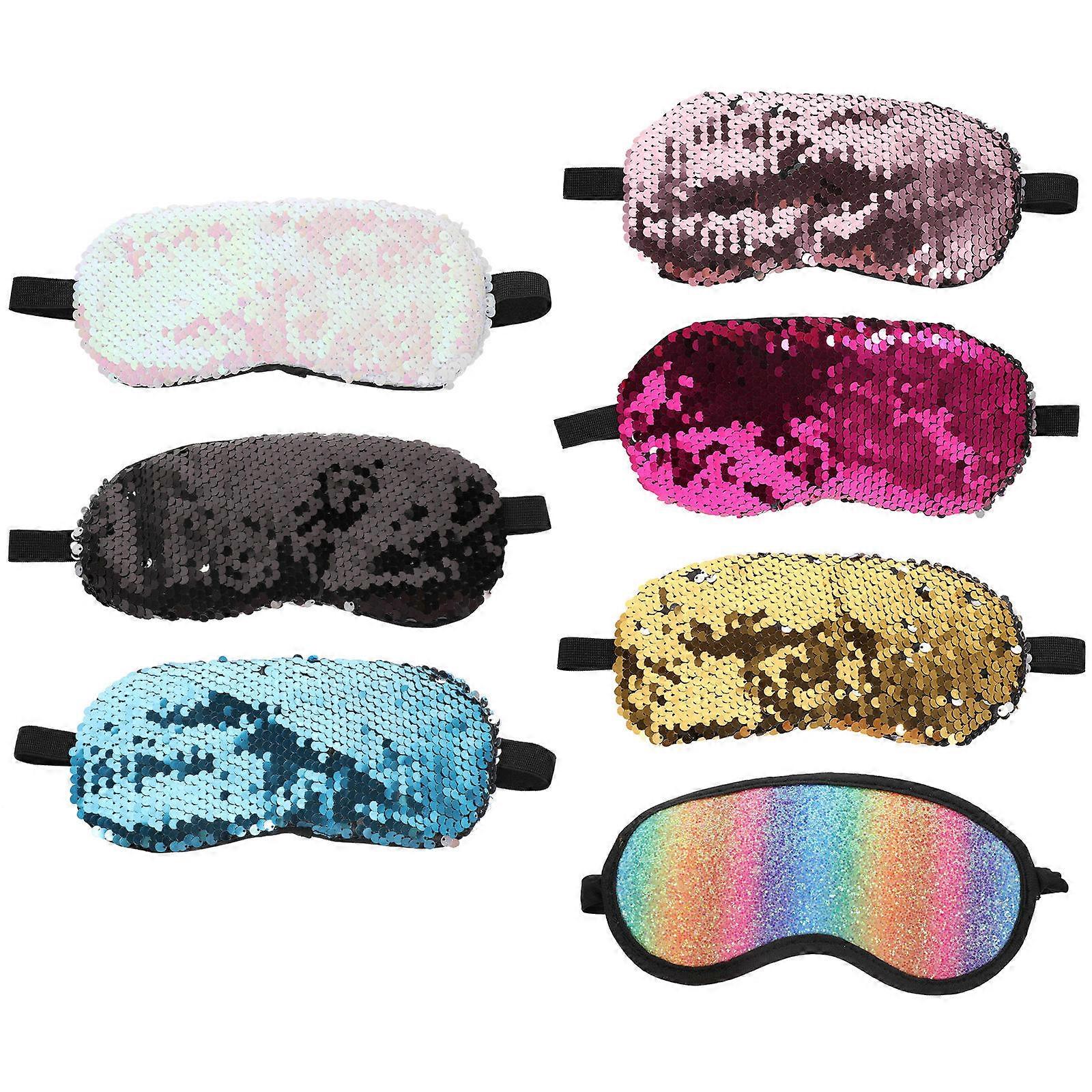 Sleep Eye Masks Women Eye Patches For Sleeping Oval Shape Creative Design Assorted Color Block Light 7Pcs