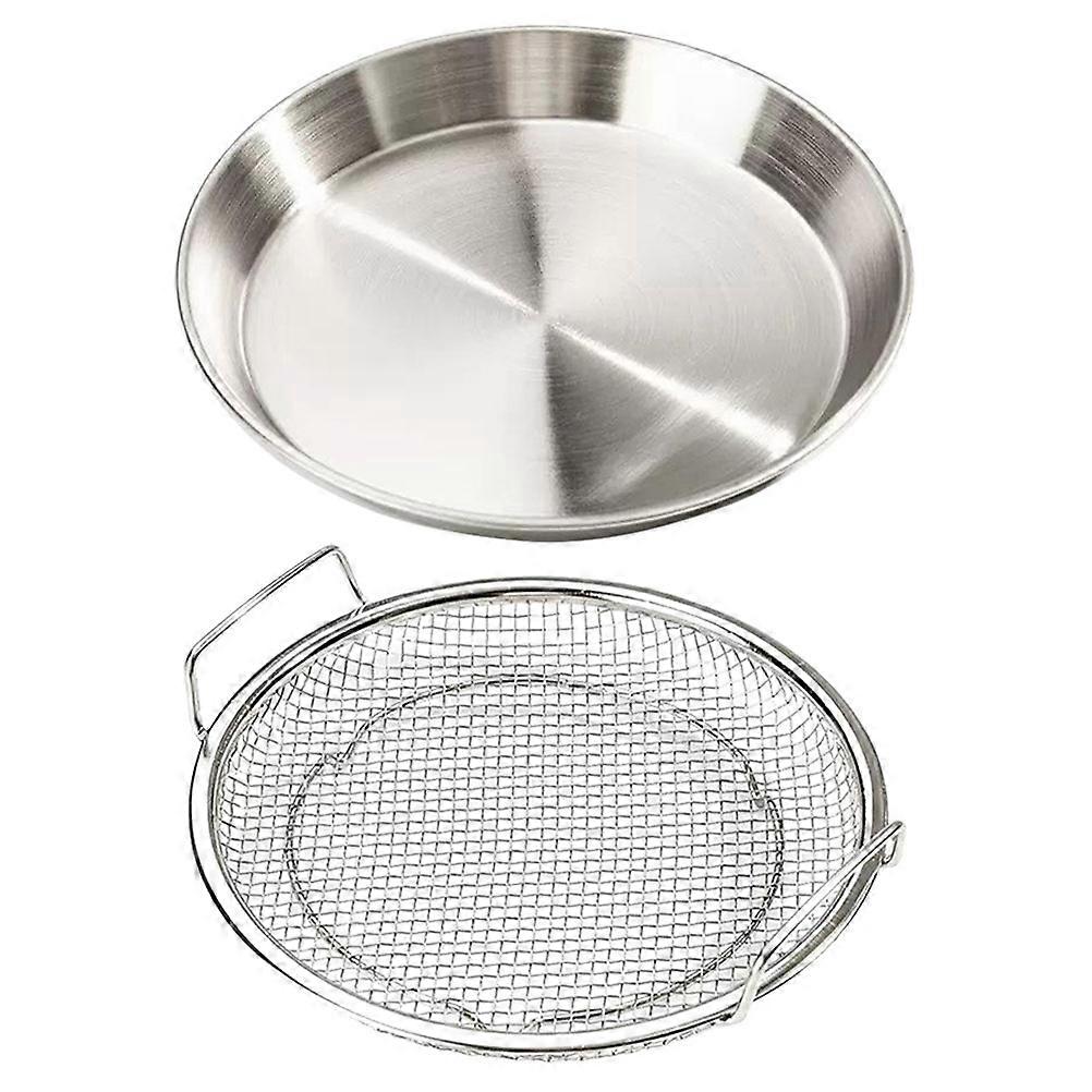 French Fries Holder Oil Filter Net Multi Functional Cooking Silver 21X21X3 2CM 1 Set