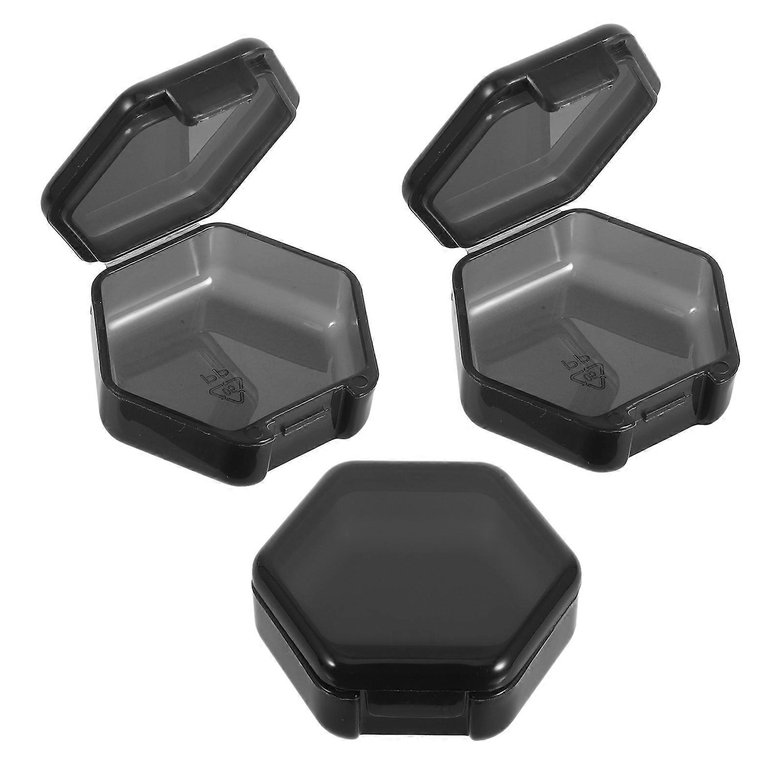 Portable Pill Case Small Pill Container For Adults Travel Friendly 3Pcs Black