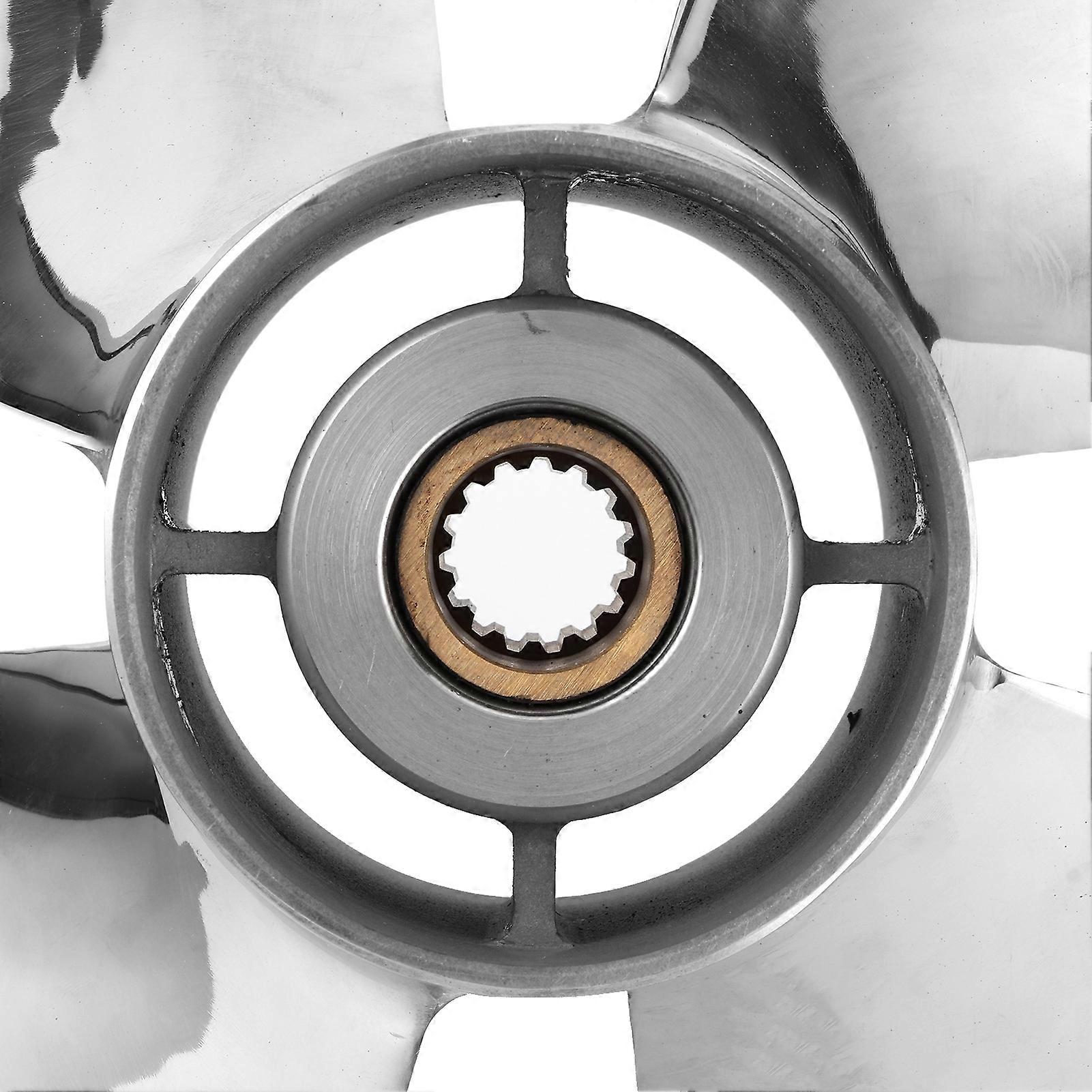 High Thrust 4 Blade 15 Tooth Stainless Steel Outboard Propeller for Suzuki DF70A-140A Outboard Motor
