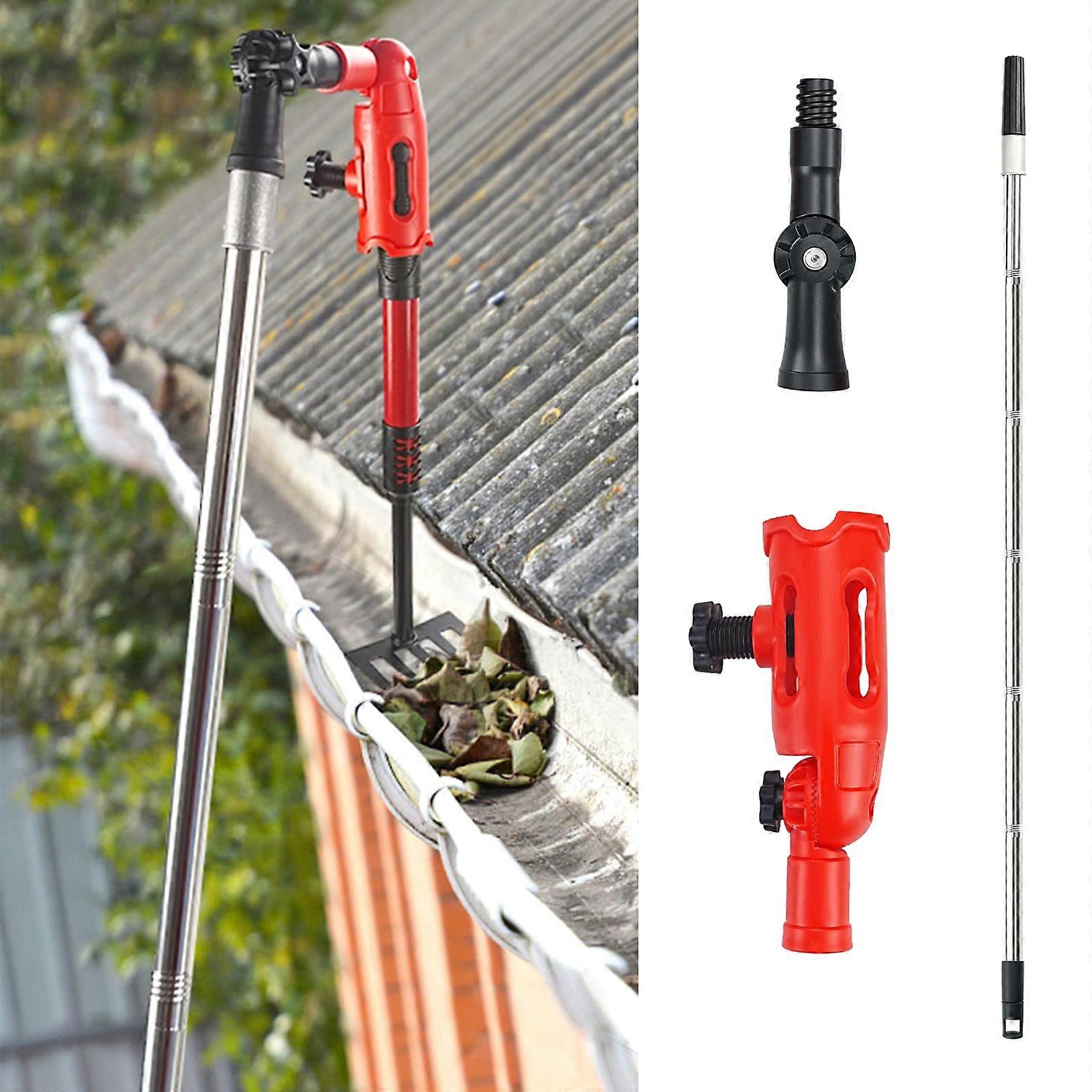 Multipurpose Gutter Cleaning System 2 Adjustable Adapters 5.57ft Telescopic  Poles Suitable for Roof and Ground
