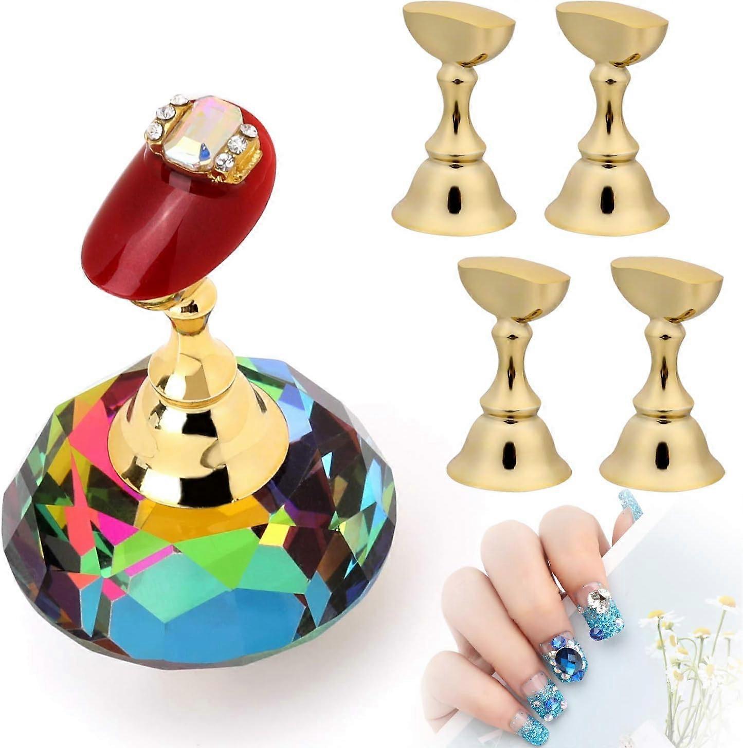 ネイルアートディスプレイスタンド(カラフル)マグネットホルダー&クリスタ付き