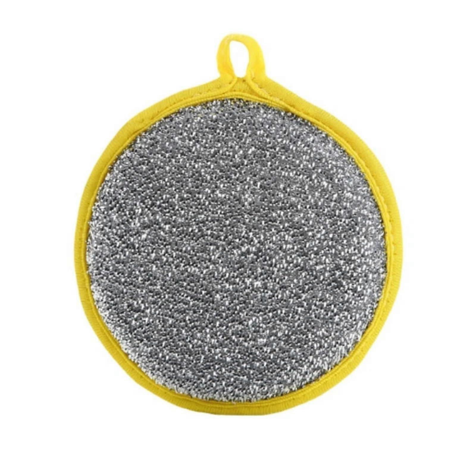 Double-Sided Scrub Sponge, Non-Greasy, Reusable Washable Dish Sponge and Pot Brush, Multicolor 3-Piece Kitchen Tools