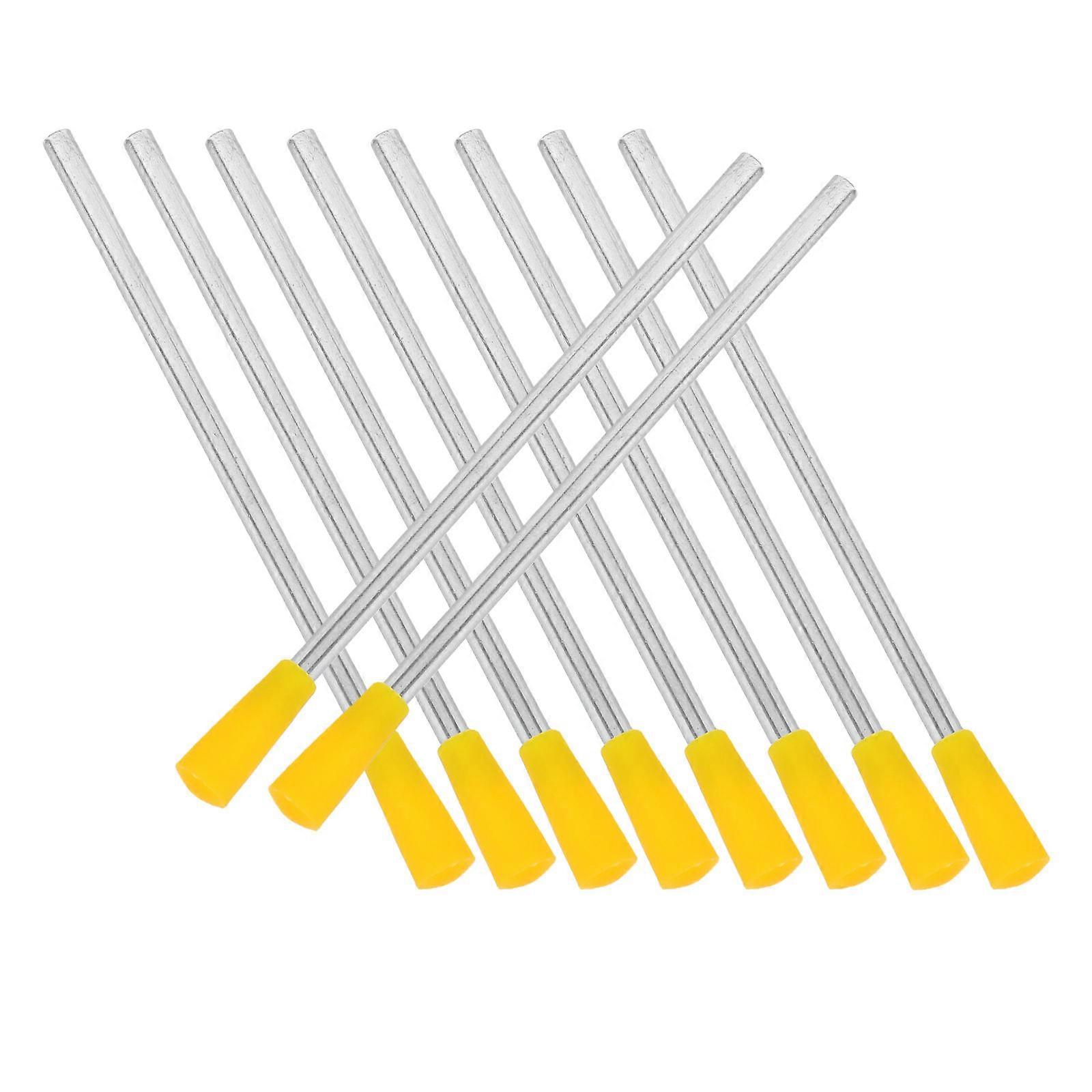 Triangle Rhythm Stick Chime Bell Mallet Metal Material Signaling Dinner Time Metallic Finish For Musicians Teachers Families 10Pcs