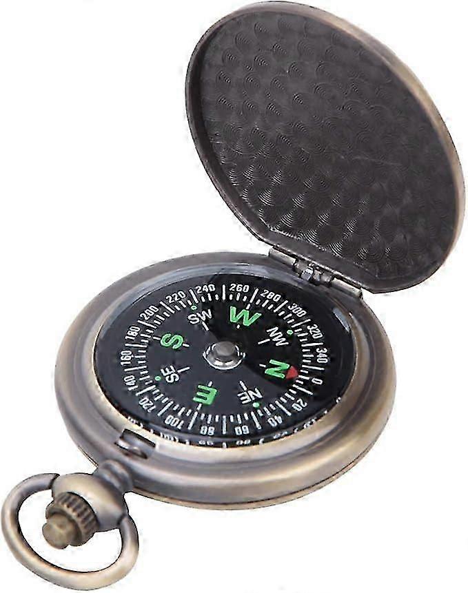 Navigation compass, portable flip pocket watch compass, suitable for outdoor navigation tool multifunctional zinc alloy pocket compass
