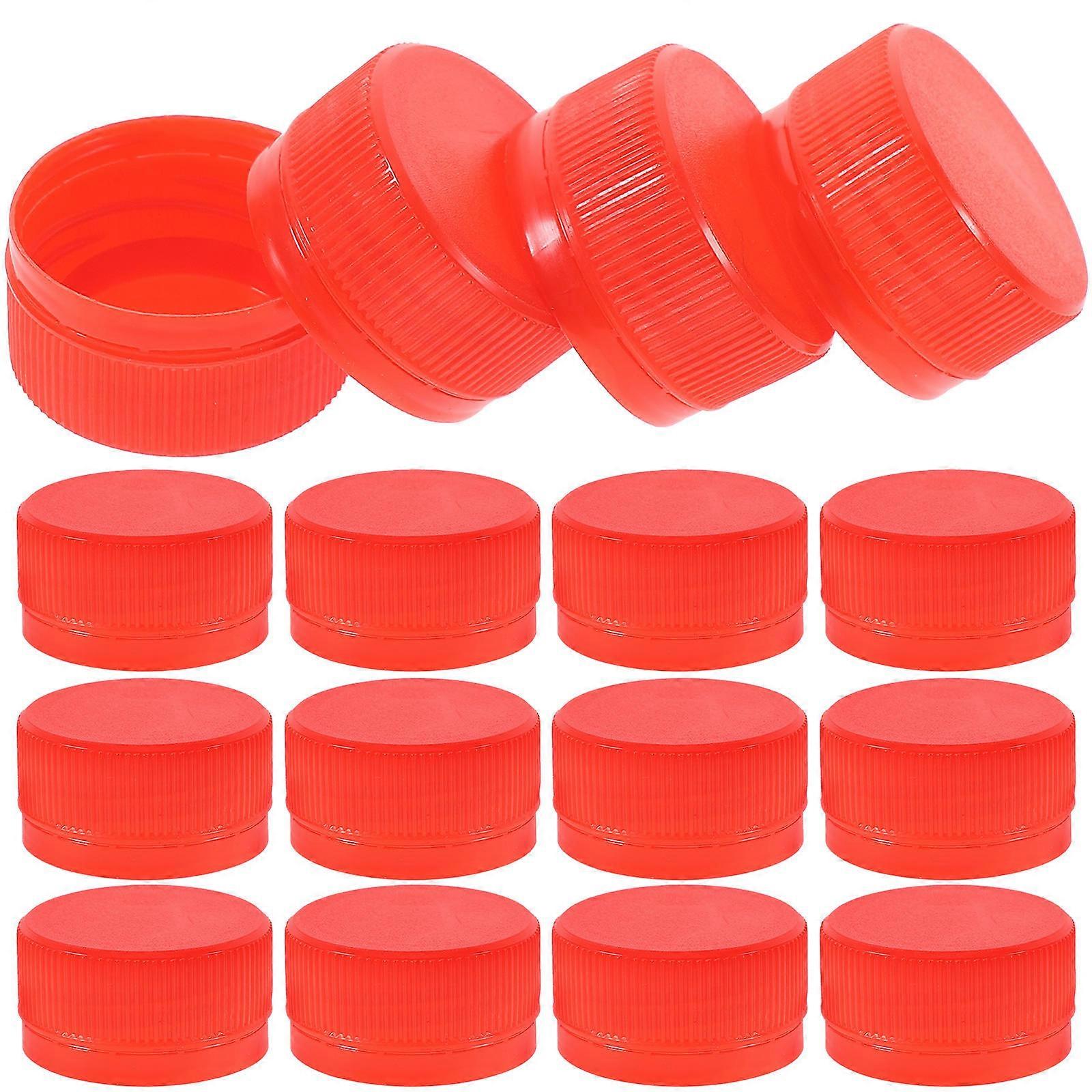 Bottle Caps for Crafts Family Activities Kids 3 Years and Above Red 3.5X1.5CM Durable Plastic 100Pcs