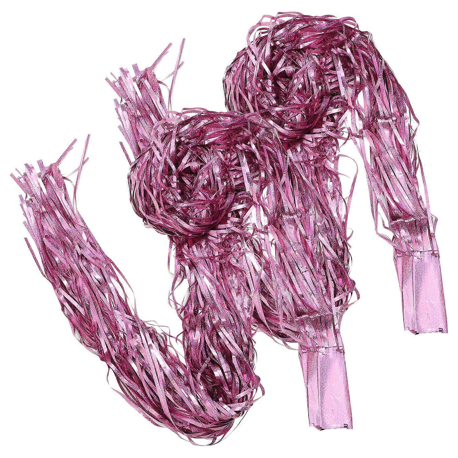 Fringe Decoration Tinsel Foil Fringe Curtains Party Organizers Pink 250cm x 100cm x 0.1cm 2Pcs