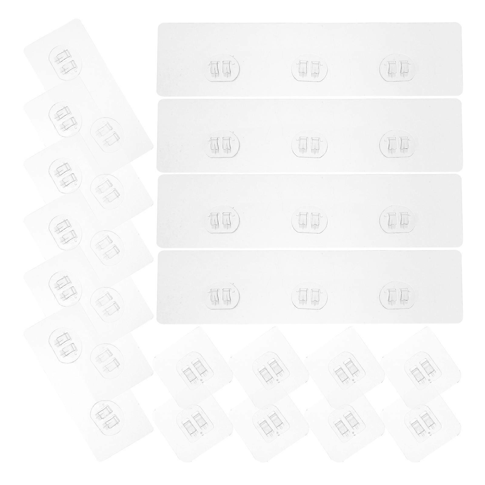 Stick On Wall Hooks Clear Bathroom Self-Adhesive Removable Organizing Home Accessories 21Pcs