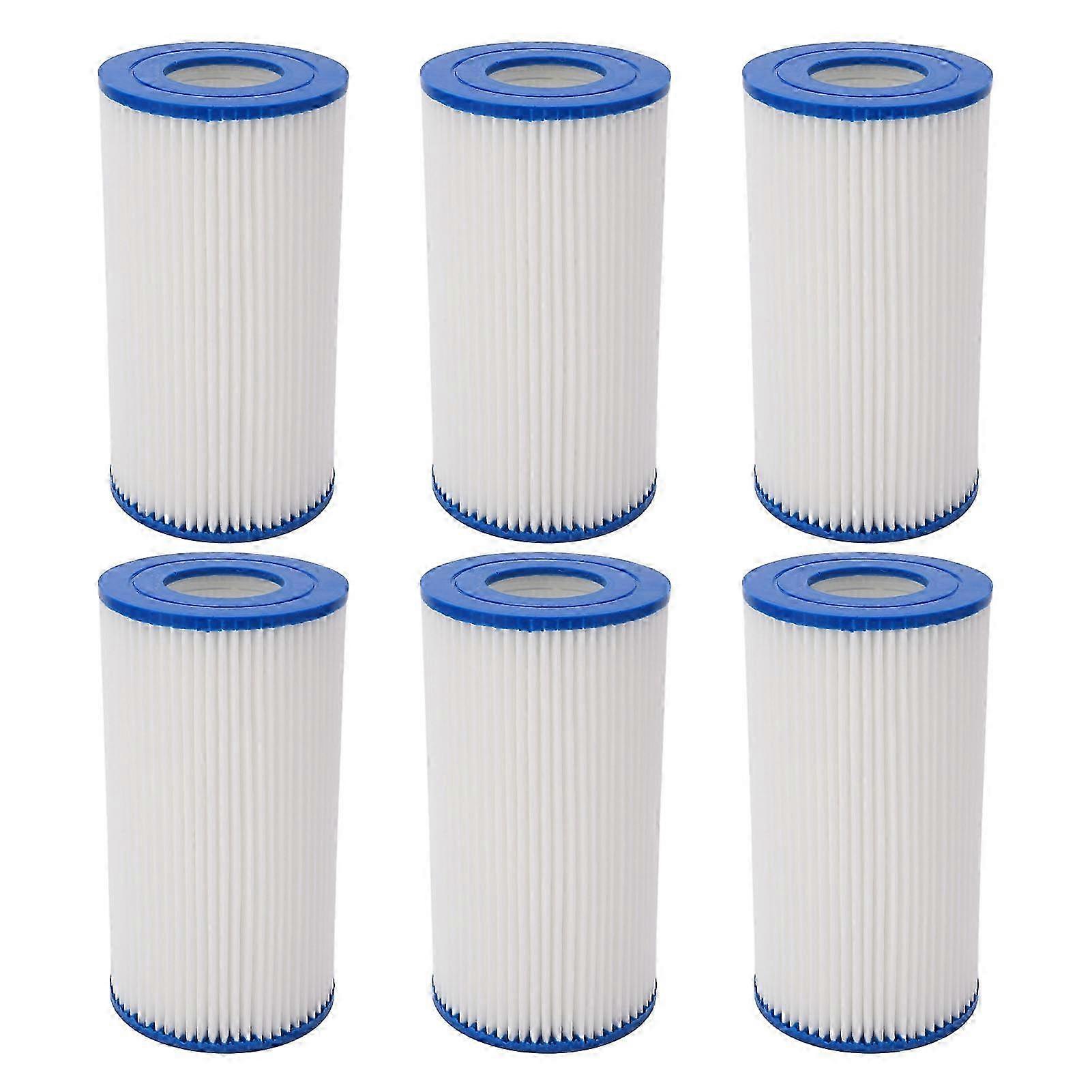 6PCS Pool Filter Cartridge Polyurethane Non Woven Fabric Easy Cleaning Suitable for Swimming Pools