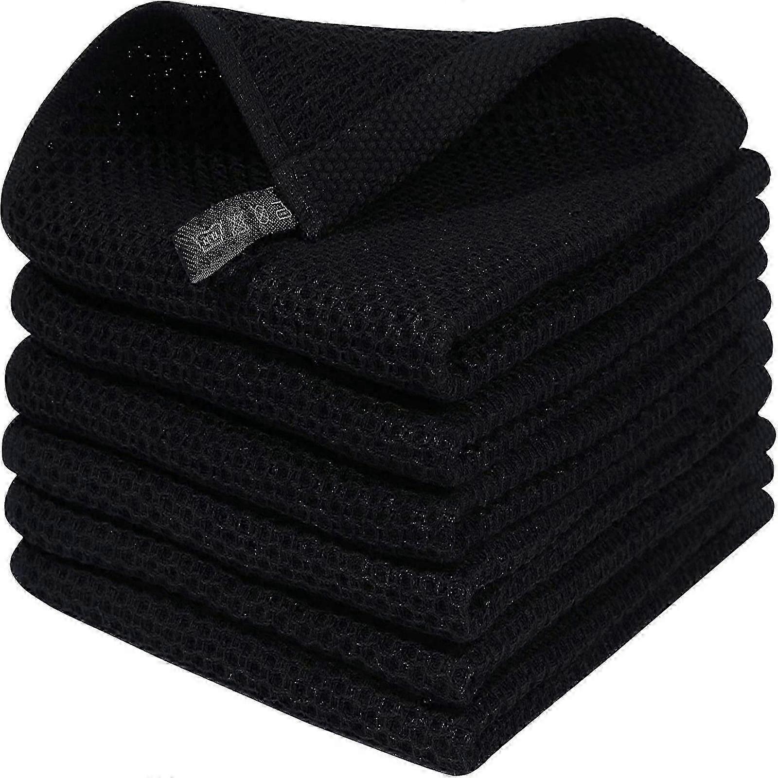 6Pack 100% Cotton Terry Kitchen Dish Towels with Hanging Loop