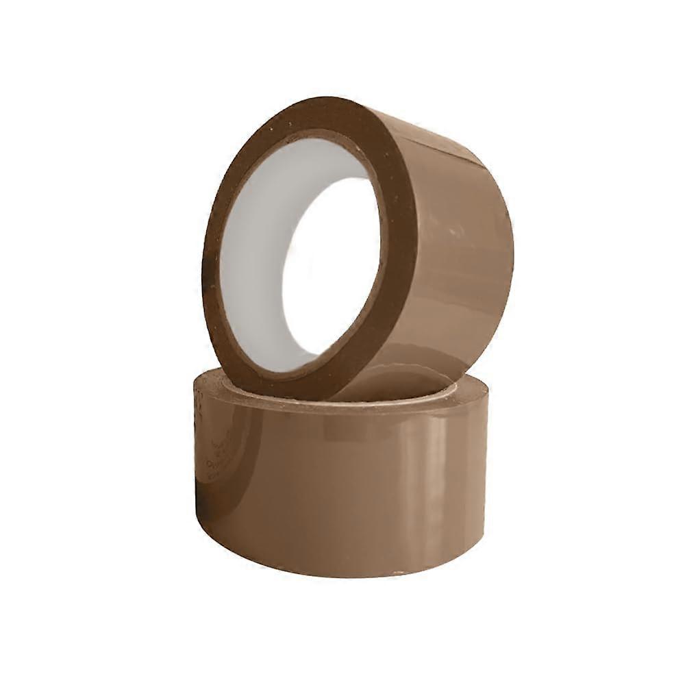 AURA Packing Tape -2 Rolls with Low Noise (50mm x 100m) - Durable Brown Tape for Packing Boxes, Secure Packaging Tape for Moving House