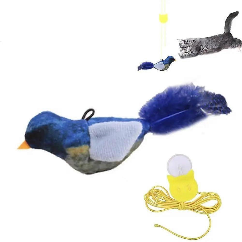 Interactive Cat Toy with Bird Sound Simulation, Plush Material, Automatic Hanging Feature for Self-Entertainment, 5 Models