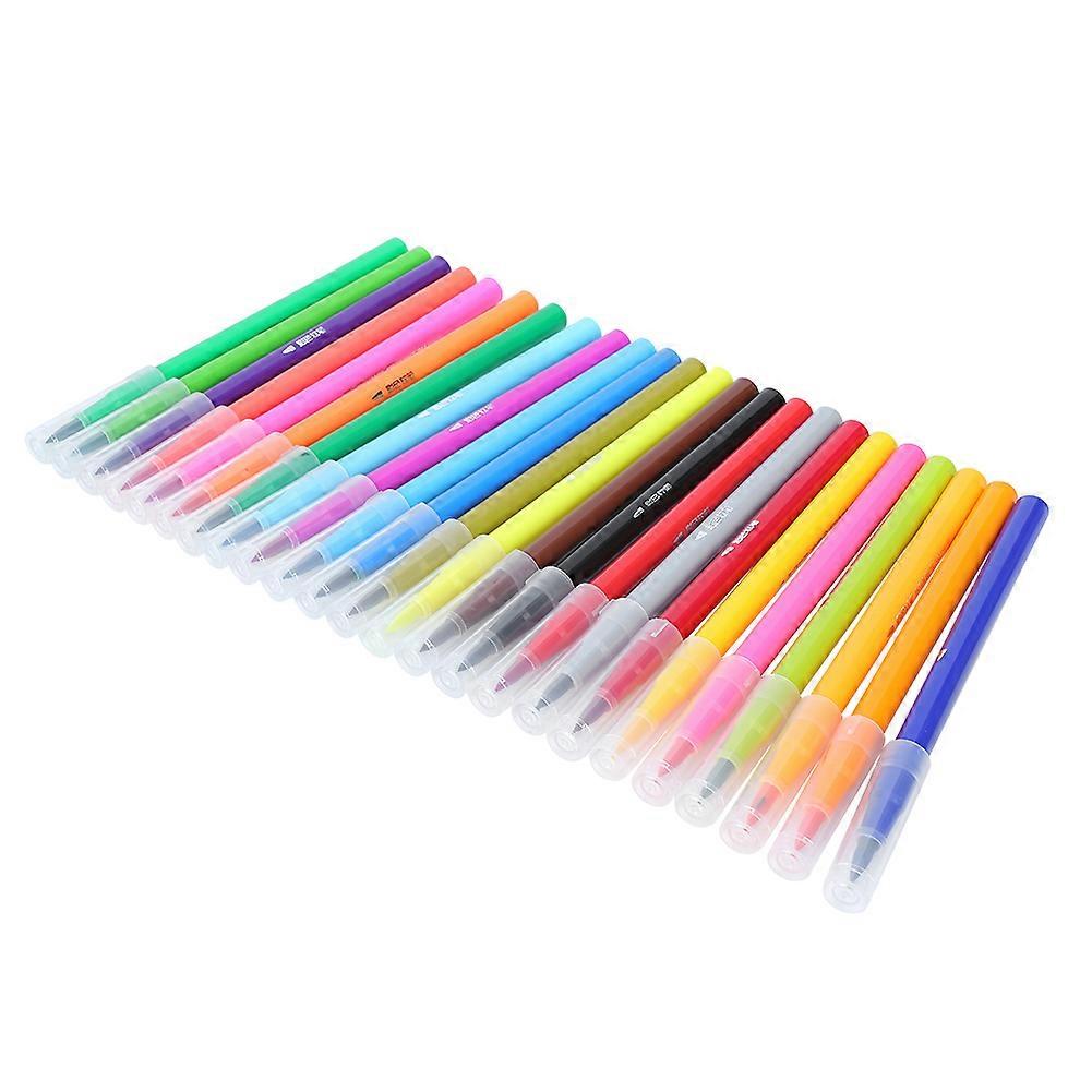 24 Colors Soft Tip Colorful Painting Brush Pen Set Art Markers Stationery