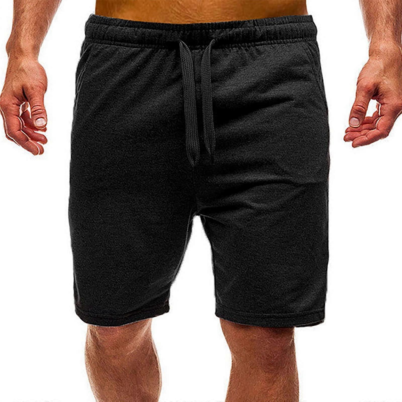 Men's Sweat Shorts, Basic Beach Shorts, Sports Shorts with Pockets and Drawstring