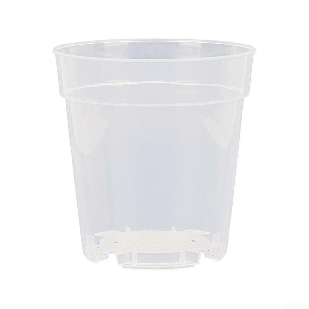 Transparent plastic flower pots with drainage for orchids, succulents (17 cm), 10 pieces.