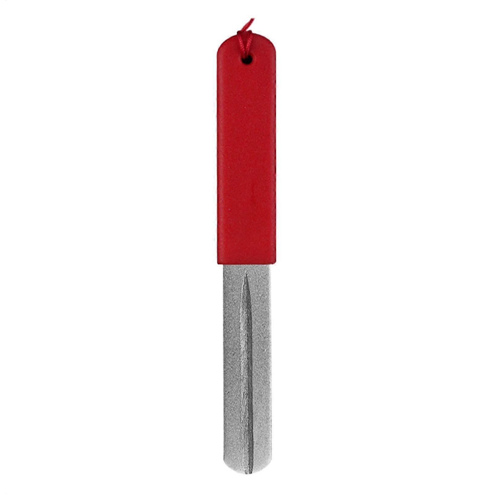 Fishing Hook Sharpener - Double-Sided Pocket Sharpener for Hooks and Blades, Compact Red Sander for Camping and Hiking