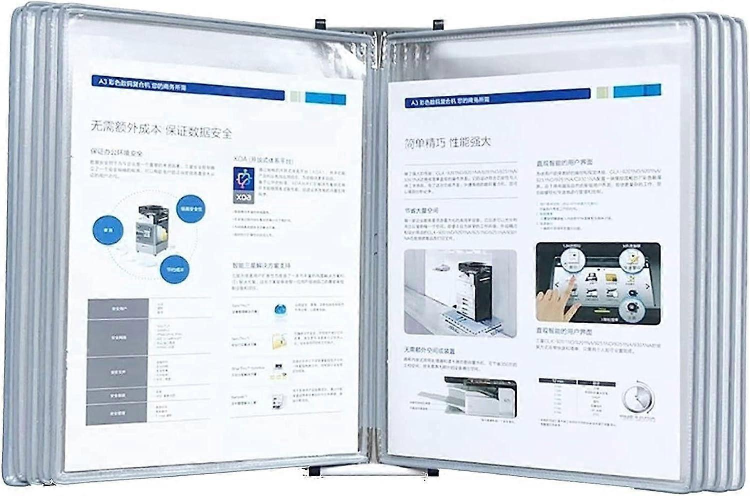 A4 Wall Paper Frame, 5 Panels Poster Flip Book Display Wall Mount (Color: Red)