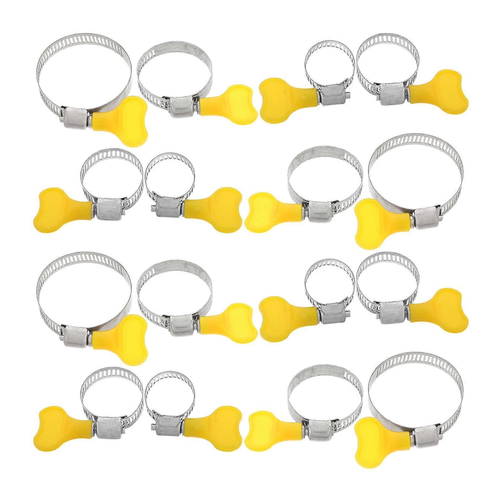 Stainless Steel Hose Clamps Adjustable Thumb Screw Clamp 16Pcs for Plumbing