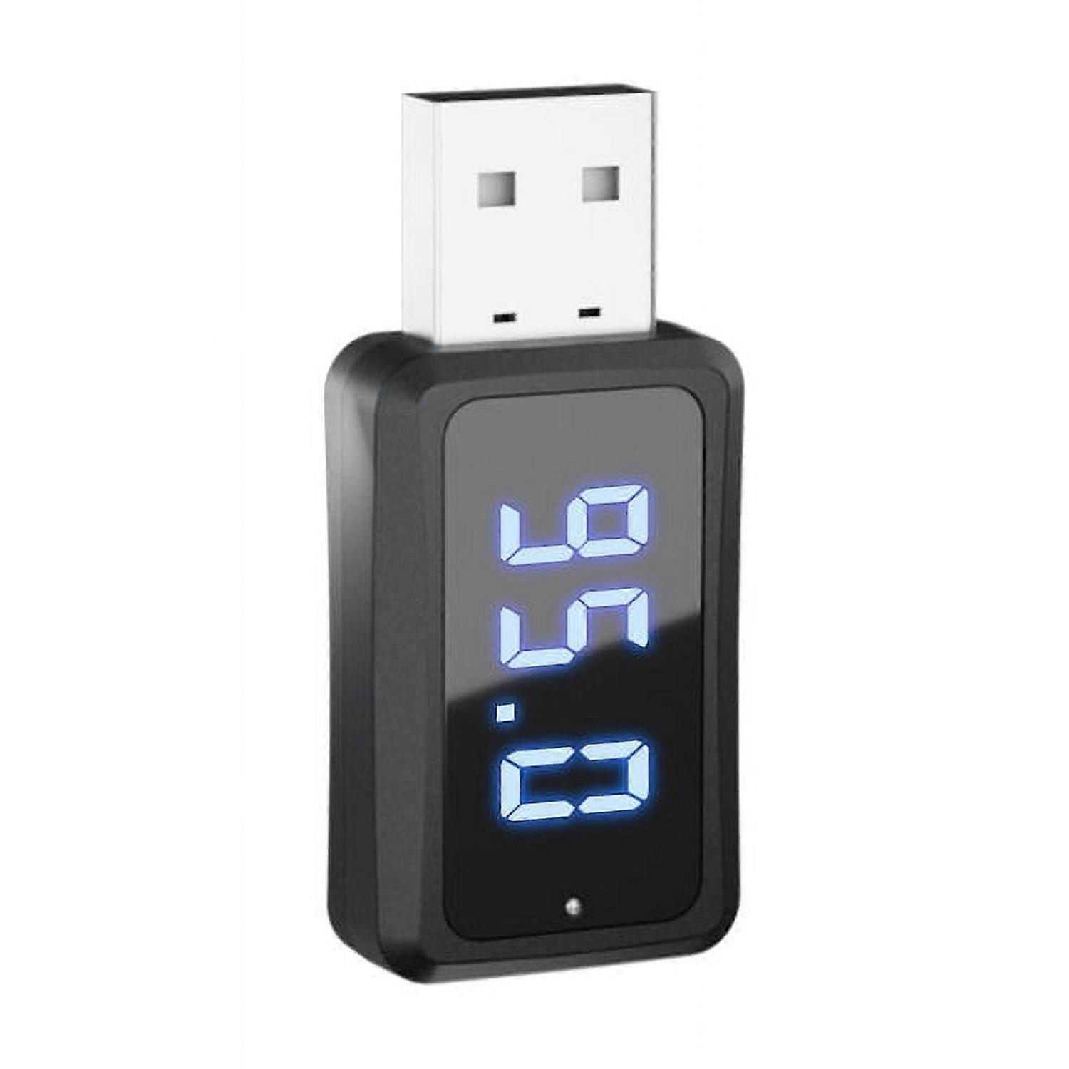 Car Bluetooth 5.3 Fm02 Mini Usb Transmitter Receiver With Led Display Handsfree Call Car Kit Auto Wi