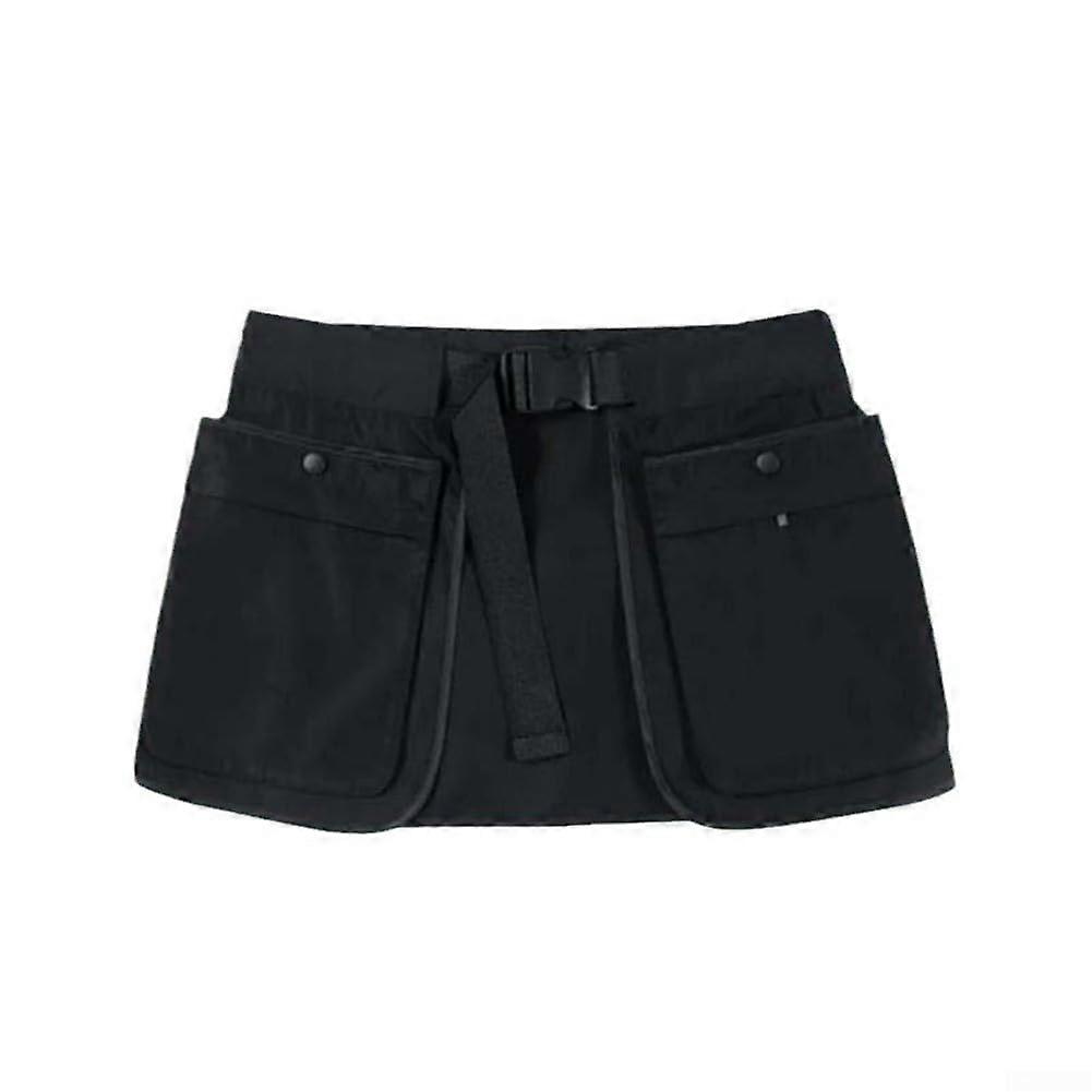 Hiking Belt Bag Black With Multiple Pockets And Sweatproof Side Pocket For Camping And Running